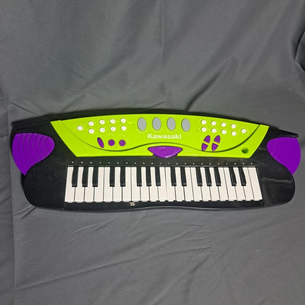 Kawasaki SS Music Piano Keyboard Purple Green Kids 37‎ Keys WORKS